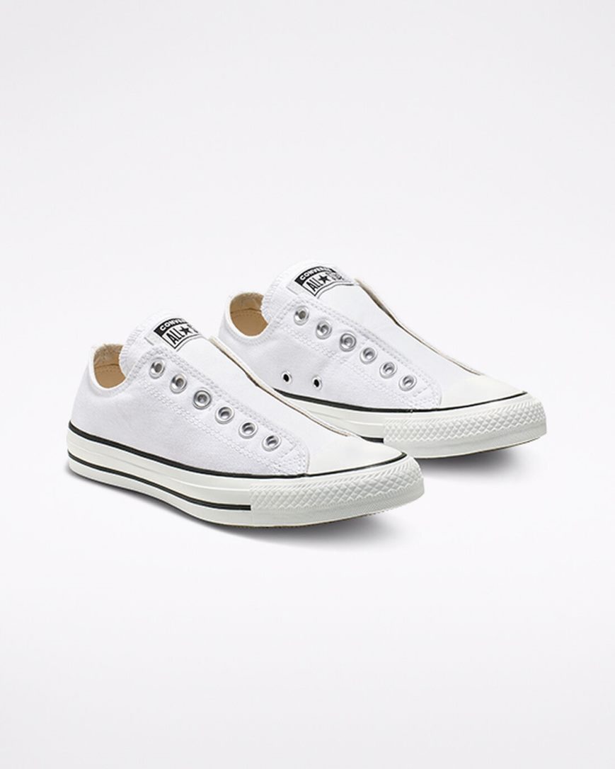 Slip On Converse Chuck Taylor All Star Feminino Branco Pretas Branco | PT S07P415